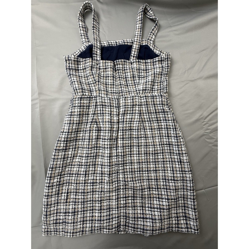 Abercrombie Tweed Mini Dress Small Plaid Preppy Old Money Quiet Luxury - Picture 5 of 16